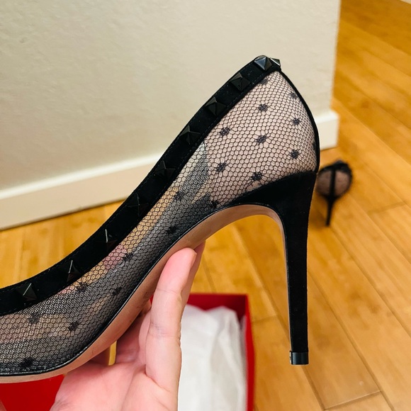 New Valentino Rock Stud Mesh Heels - Picture 10 of 10